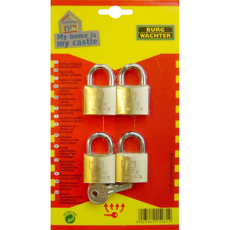 Burg Wächter Visací zámek Set Quadro 405 30 SB