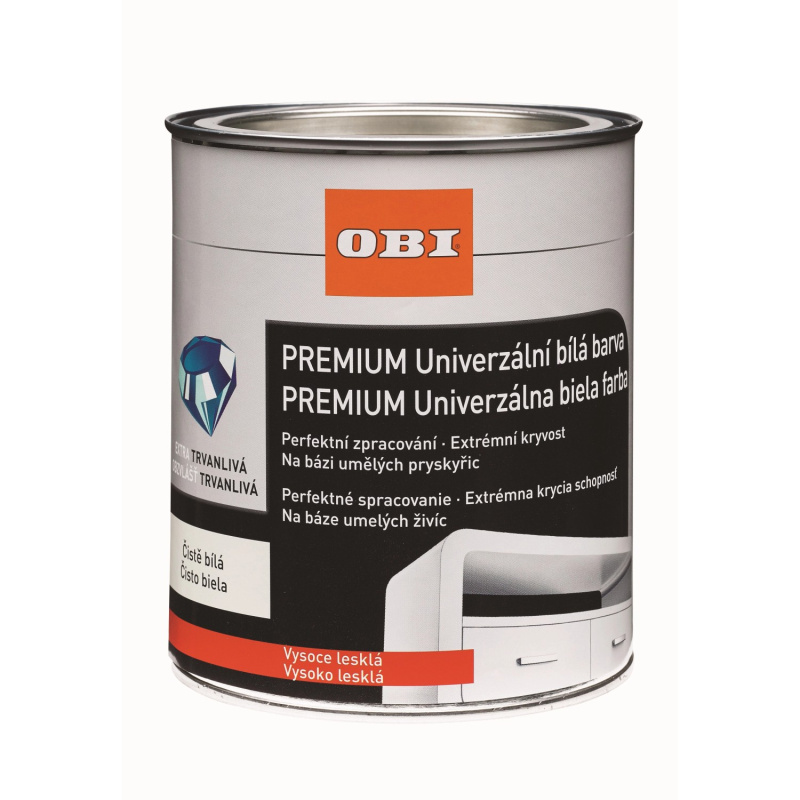 OBI Univerzální barva PREMIUM vysoce lesklá bílá 375 l