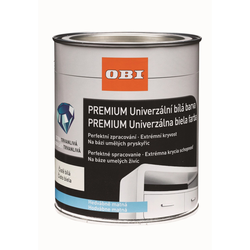 OBI Univerzální barva PREMIUM hedvábně matná bílá 375 ml