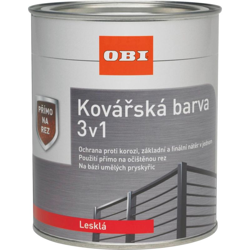 OBI Kovářská barva 3v1 lesklá antracitová 750 ml