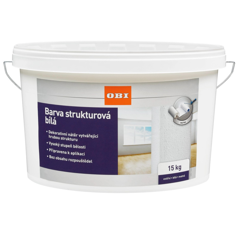 OBI Interiérová barva strukturovaná bílá matná 15 kg