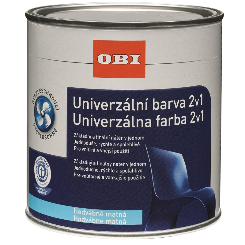 OBI Univerzální barva 2v1 hedvábně matná sněhově bílá 500 ml
