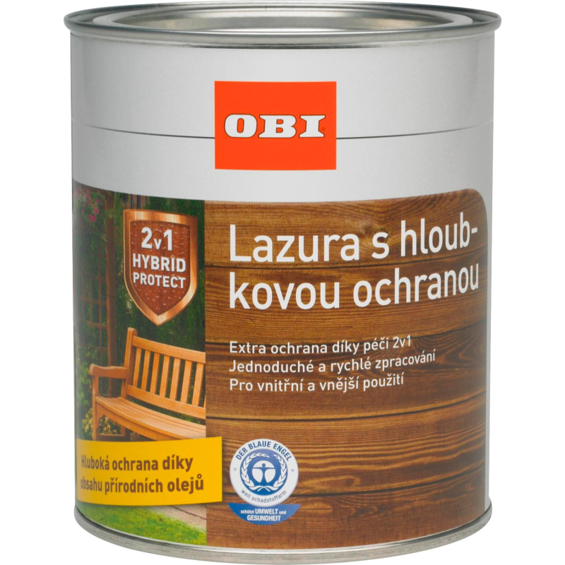 OBI Lazura na dřevo s hloubkovou ochranou dub 2,5 l