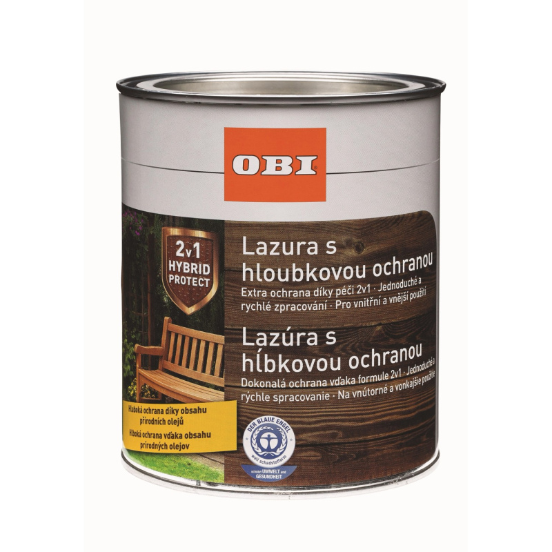 OBI Lazura na dřevo s hloubkovou ochranou eben 750 ml