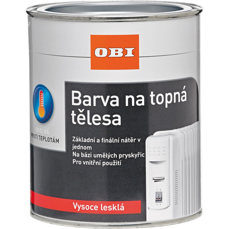 OBI Barva na topná tělesa vysoce lesklá bílá 750 ml