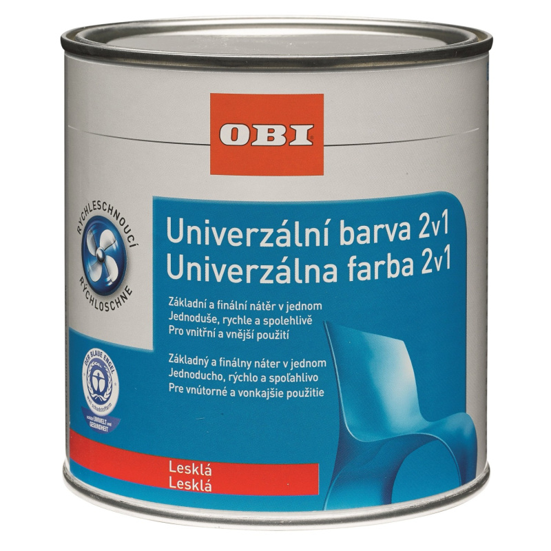 OBI Univerzální barva 2v1 lesklá stříbrnošedá 125 ml