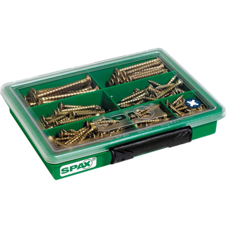 Spax Sada vrutů se zápustnou hlavou PZ v 7 rozměrech, Yellox, 245dílná