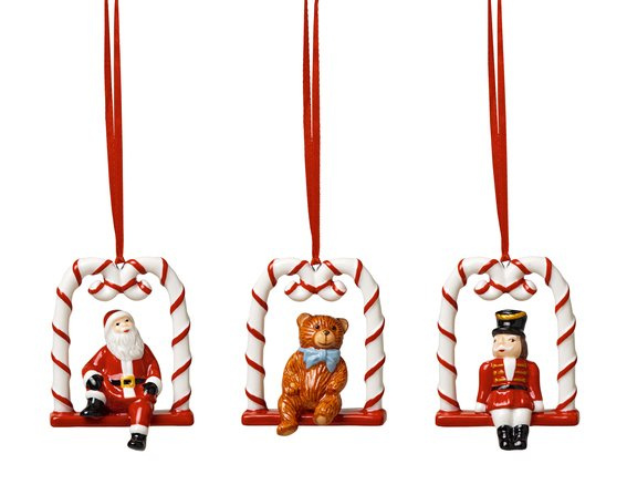 Villeroy & Boch Nostalgic Ornaments vánoční závěsná dekorace, houpačky z cukrových lízátek, 3 ks 14-8331-6691