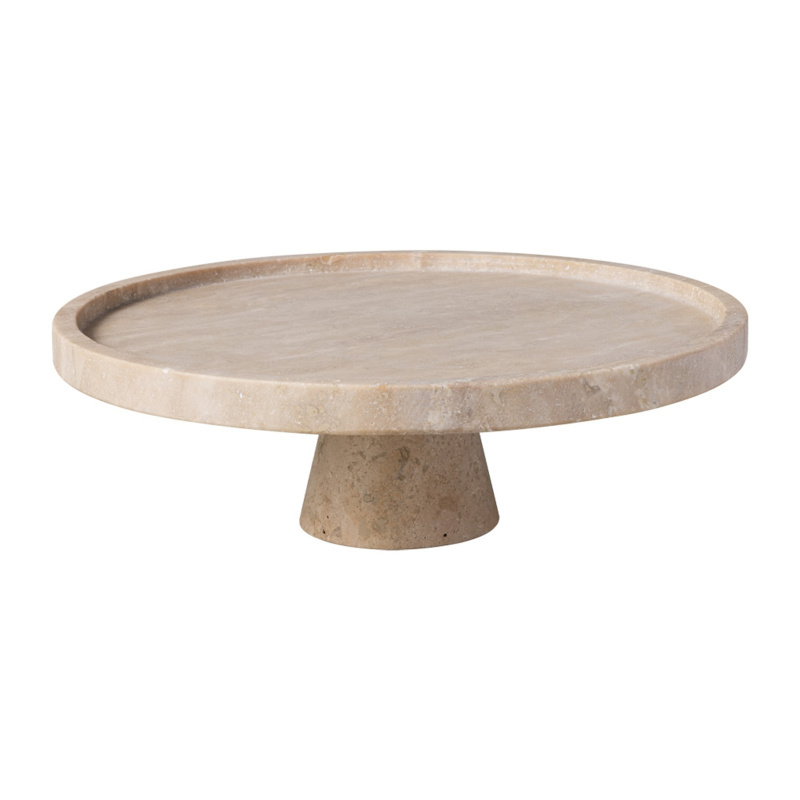 Villeroy & Boch Servírovací podnos na noze z přírodního kamene Manufacture Travertine, Ø 28 cm 10-1375-3841
