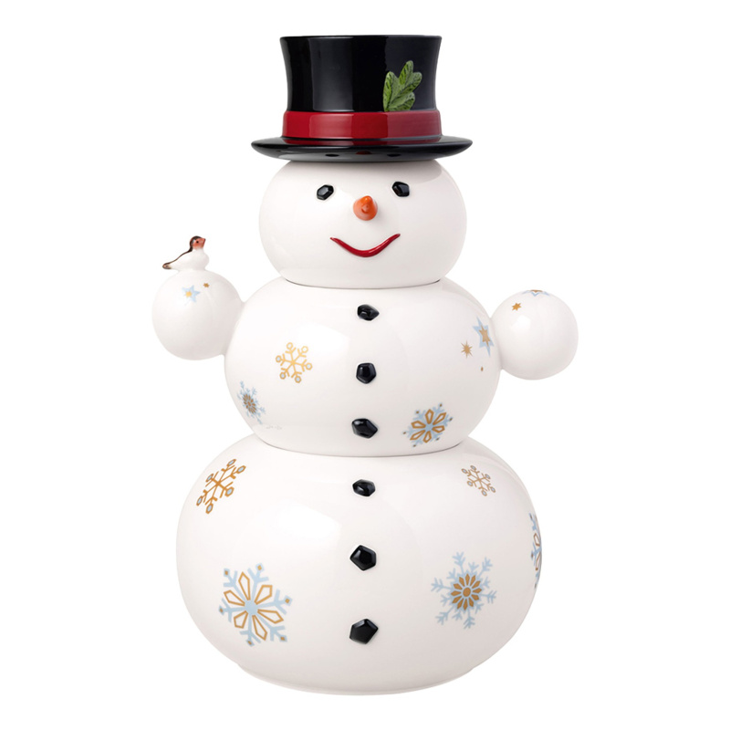 Villeroy & Boch Porcelánová dóza na cukroví Christmas Toys Memory, Sněhulák 31 cm 14-8602-4501
