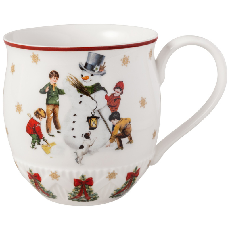 Villeroy & Boch Vánoční porcelánový hrnek Toy’s Fantasy, Stavění sněhuláka, 0,45 l 14-8332-4863