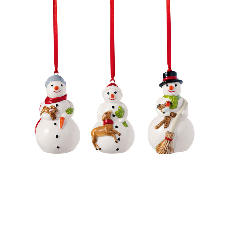 Villeroy & Boch Závěsná vánoční dekorace Nostalgic Ornaments, Sněhuláci, 3 ks 14-8331-6693