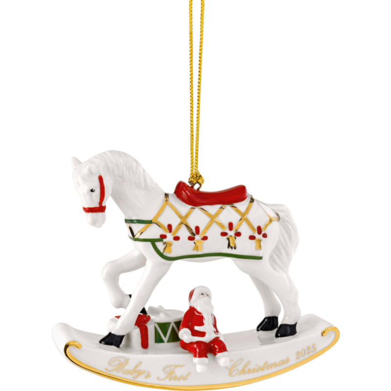 Villeroy & Boch Závěsná porcelánová ozdoba Christmas Classics 2025, Houpací kůň, 8,9 cm 14-8675-4349