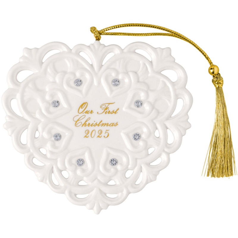 Villeroy & Boch Závěsná porcelánová ozdoba Christmas Classics 2025, Srdce, 9,5 cm 14-8675-4352
