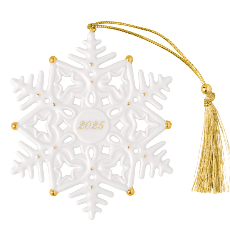 Villeroy & Boch Závěsná porcelánová ozdoba Christmas Classics 2025, Sněhová vločka, 10,5 cm 14-8675-4354