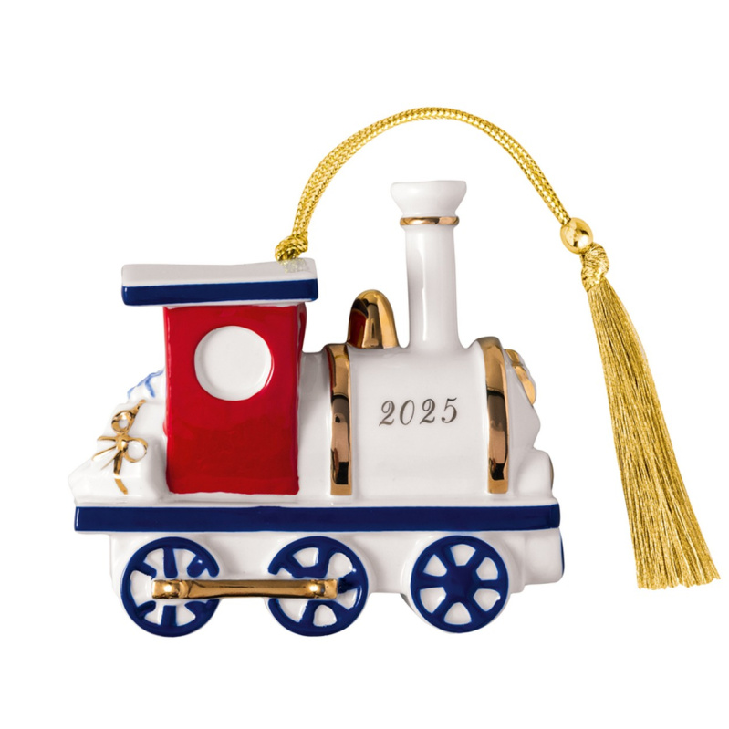 Villeroy & Boch Závěsná porcelánová ozdoba Christmas Classics 2025, Lokomotiva, 9 cm 14-8675-4355