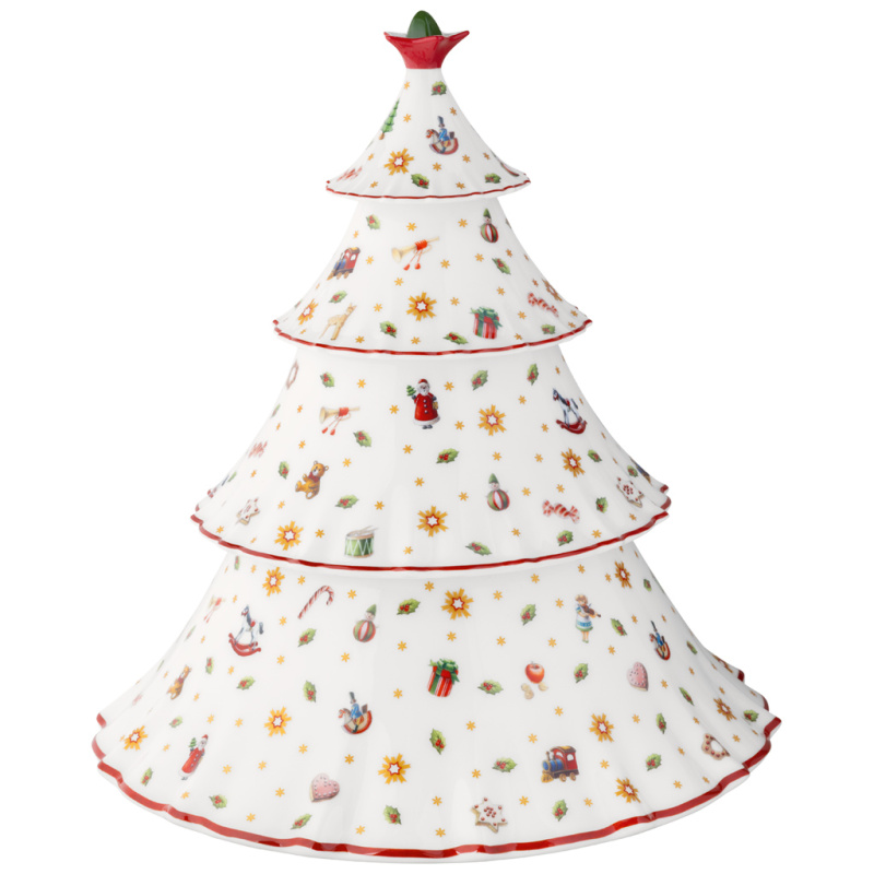 Villeroy & Boch Třípatrová dóza ve tvaru vánočního stromku Toy’s Delight, 30 cm 14-8585-4559