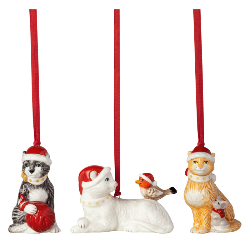 Villeroy & Boch Závěsná vánoční dekorace Nostalgic Ornaments, Kočky, 3 ks 14-8331-6694