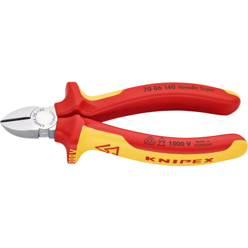 Knipex Boční štípací kleště, chromované, izolované vícekomp.návleky, VDE, 140 mm