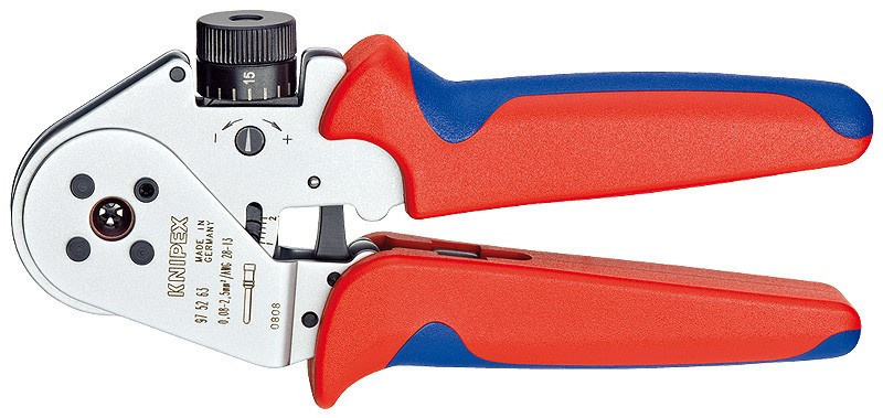 Čtyřtrnové krimpovací kleště pro soustružené kontakty chromované 180 mm  - 975263