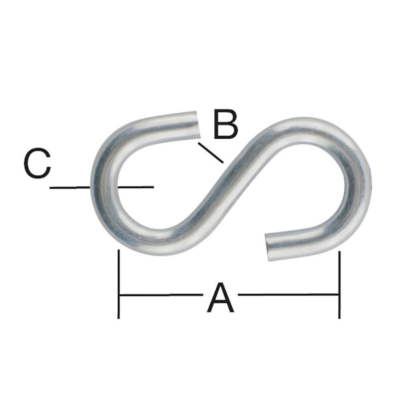 S-hák 32 x 5,5 x 4 mm zn 12 ks