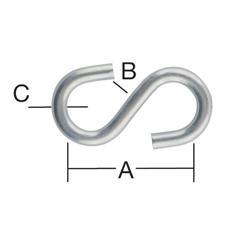 S-hák 23,5 x 4 x 3 mm zn 12 ks