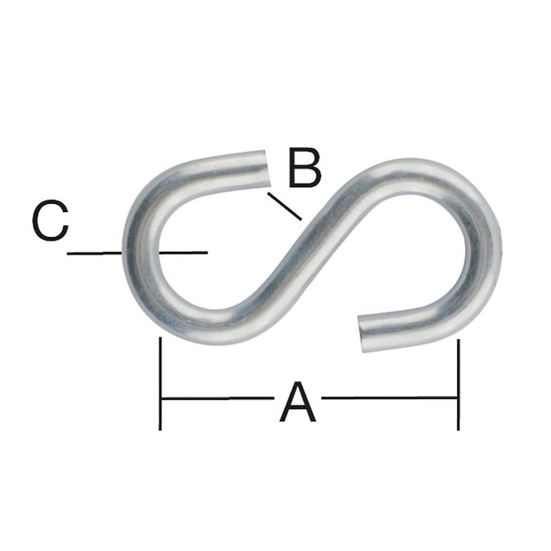 S-hák 23,5 x 4 x 3 mm zn 2 ks