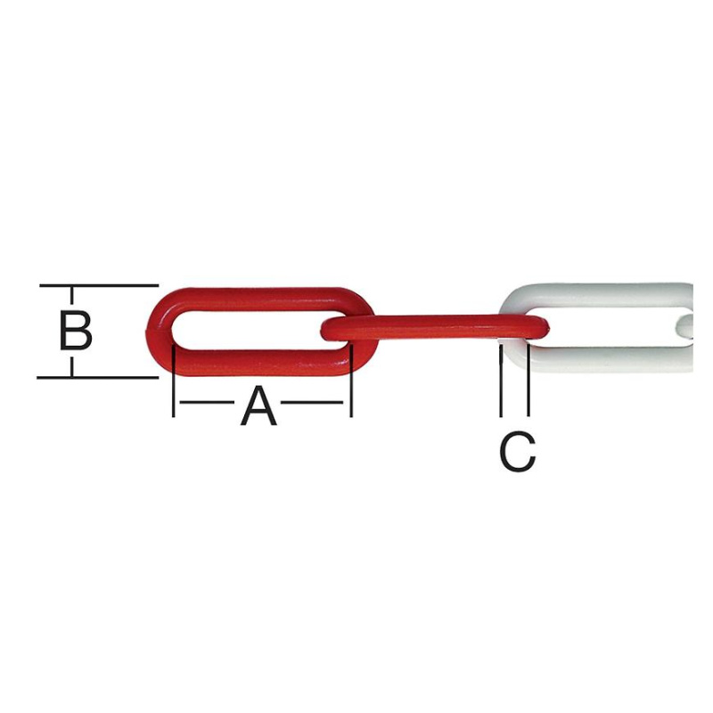 Řetěz plast č/b 6 mm 5 m