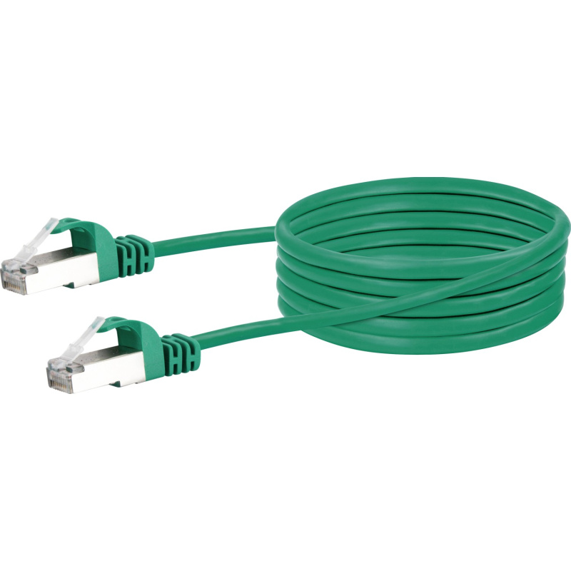 Schwaiger Síťový kabel CAT 6 (S/FTP), zelený, 2,5 m