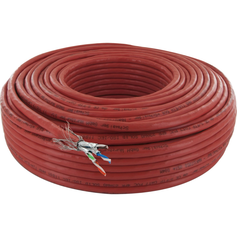 Schwaiger Síťový kabel CAT 7 (S/FTP), oranžová, 50 m