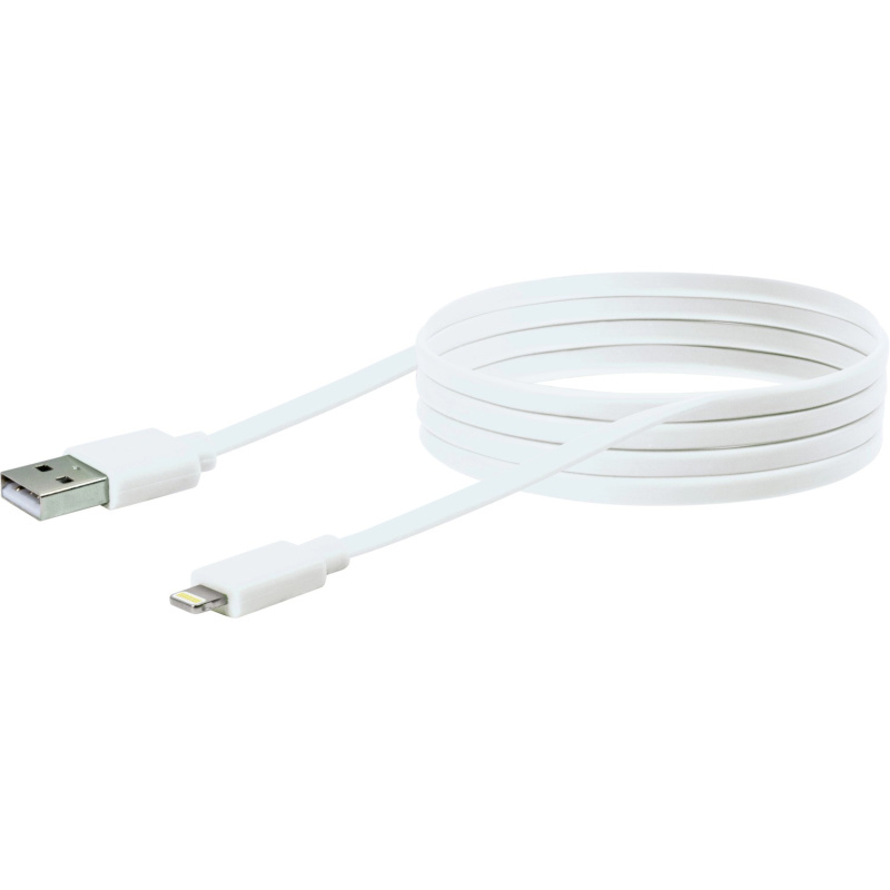 Schwaiger Apple Lightning Plochý kabel bílý 2 m