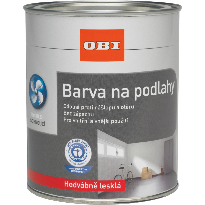 OBI Nátěr na podlahy hedvábně lesklý betonově šedá 2,5 l