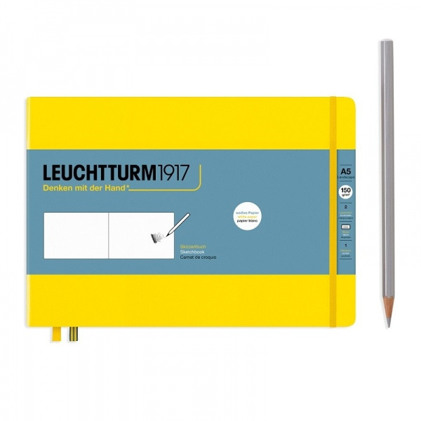 Leuchtturm1917 Skicák Leuchtturm1917, A5, 56 l., horizontální - VYBERTE ODSTÍN - Skicák Leuchtturm1917, A5, 56 l., horizontální - citronově žlutý