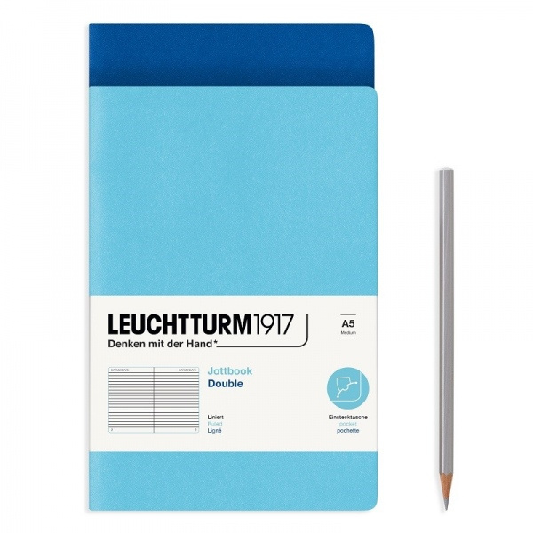 Leuchtturm1917 Notes Leuchtturm1917, A5, linkovaný, 2 ks - VYBERTE ODSTÍN - Zápisník Leuchtturm1917, A5, 32 l., linkovaný, 2 ks - modrý