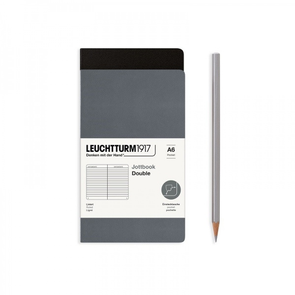 Notes Leuchtturm, A6, linkovaný (sada 2 ks) – černý Aladine