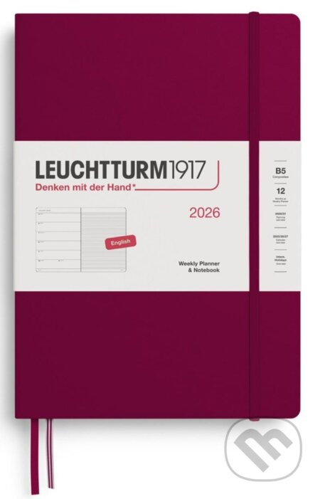 Weekly Planner & Notebook 2026 Composition (B5) Port Red