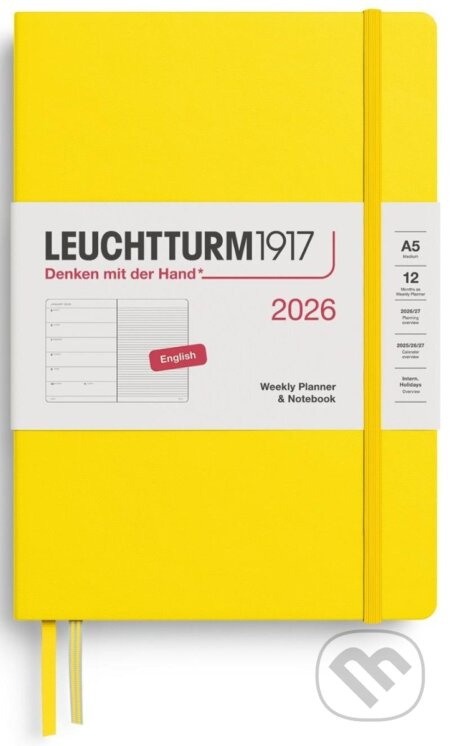 Weekly Planner & Notebook 2026 Medium (A5) Lemon