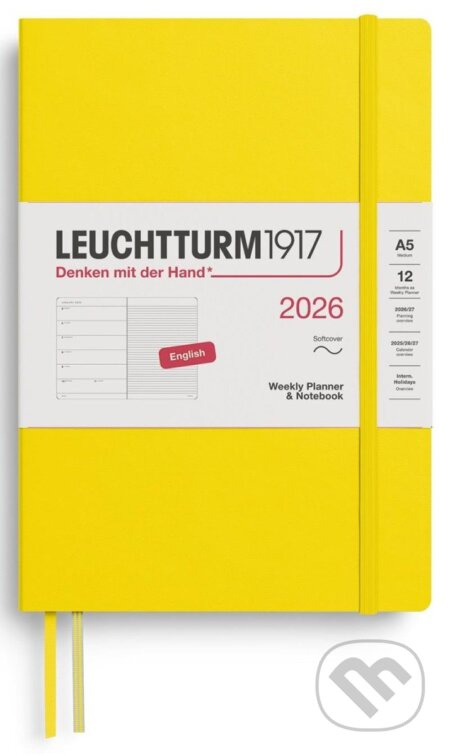 Weekly Planner & Notebook 2026 Medium (A5) Lemon