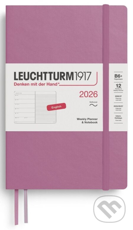 Weekly Planner & Notebook 2026 Paperback (B6+) Dusty Rose