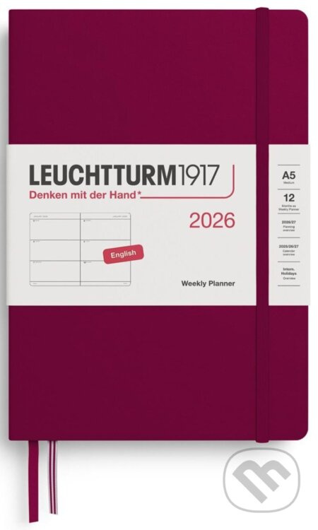 Weekly Planner 2026 Medium (A5) Port Red