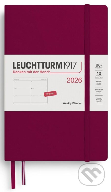 Weekly Planner 2026 Paperback (B6+) Port Red