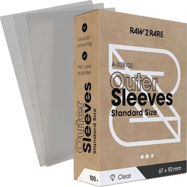 Raw2Rare Outer Sleeves Standard ochranný obal na karty, 100 ks čirý