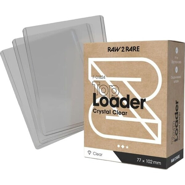 Raw2Rare Toploaders ochranný obal na karty, 24 ks čirý