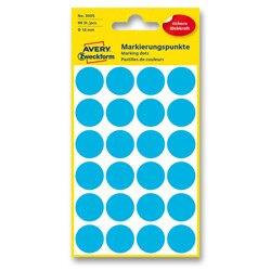 Avery Zweckform Samolepicí kulaté etikety Avery - modré, průměr 18 mm, 96 ks