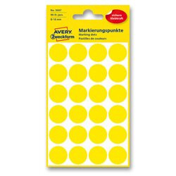Avery Zweckform Samolepicí kulaté etikety Avery - žluté, průměr 18 mm, 96 ks