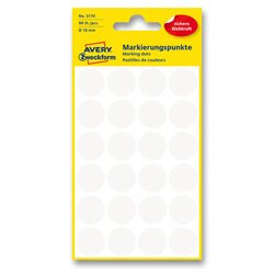 Avery Zweckform Samolepicí kulaté etikety Avery - bílé, průměr 18 mm, 96 ks