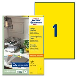Avery Zweckform - univerzální etikety - 210,0 x 297,0 mm, 100 etiket, žluté