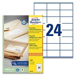 Avery Zweckform - univerzální etikety - 70,0 x 36,0 mm, 2400 etiket, recyklované
