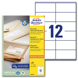 Avery Zweckform - univerzální etikety - 105,0 x 48,0 mm, 1200 etiket, recyklované