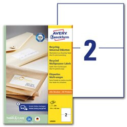 Avery Zweckform - univerzální etikety - 210,0 x 148,0 mm, 200 etiket, recyklované